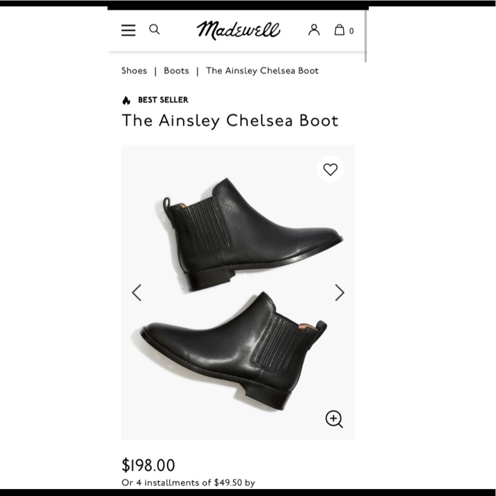 7.5 Madewell Boots. The Ainsley Chelsea Boot. EUC.